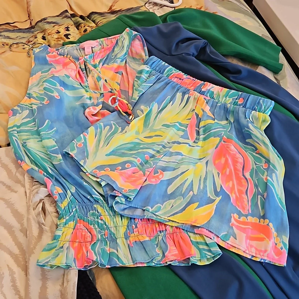 Lilly pulitzer Kellen Tropical Blue set. Size xxs. Rare find - Picture 1 of 2